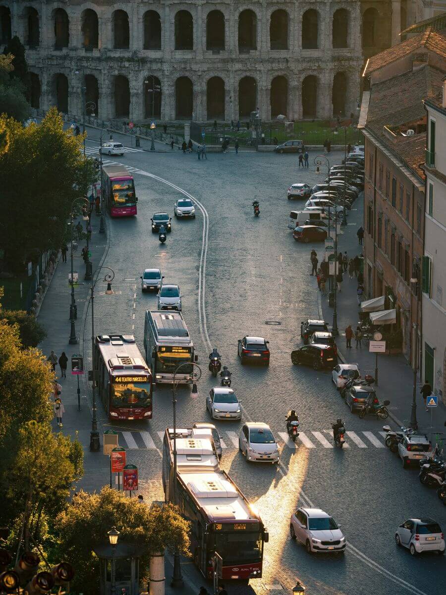 coach bus in rome
