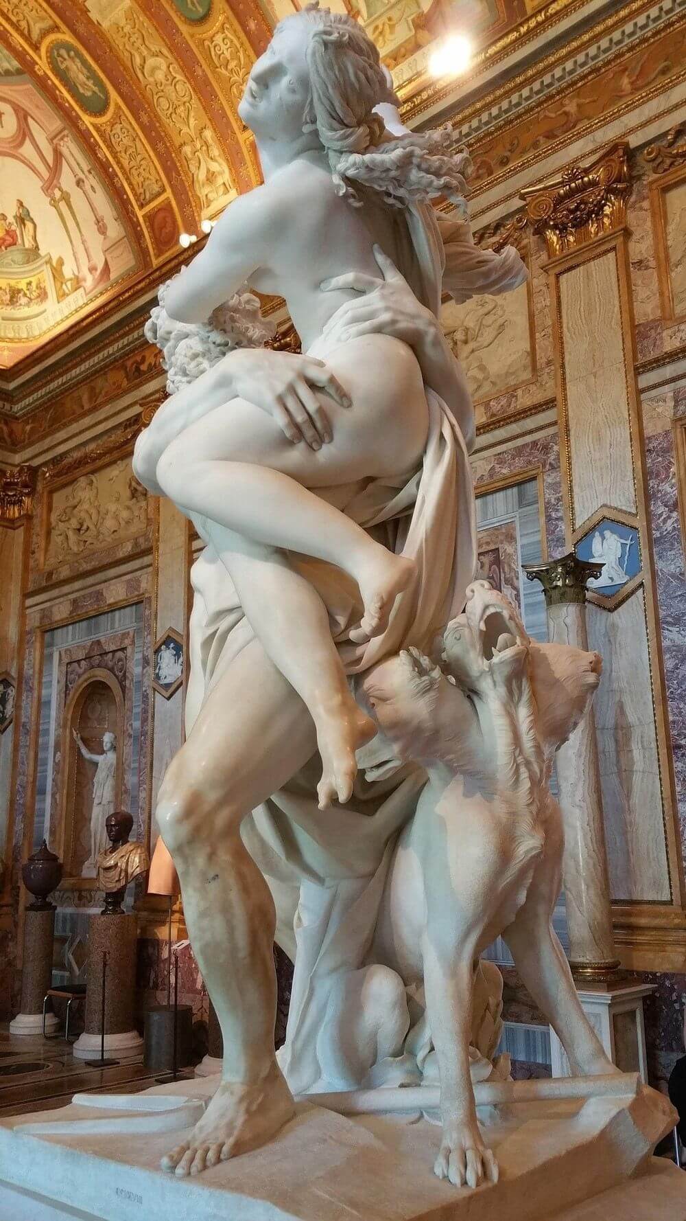 Bernini's Rape of Proserpina sculpture at Galleria Borghese in Rome
